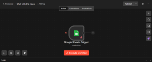 Google Sheets tool connected to n8n AI agent node for real-time product lookup"]